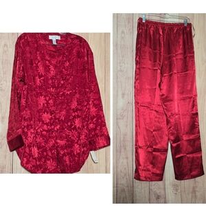 Erika Taylor Intimates Burgundy 2 Pcs Pajama Set Size Large NWT